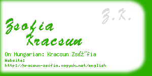 zsofia kracsun business card